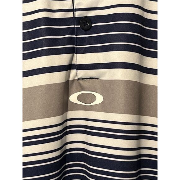 Oakley Men's Golf‎ Polo Size 2XLT Great Blue With Stripes - Picture 2 of 5
